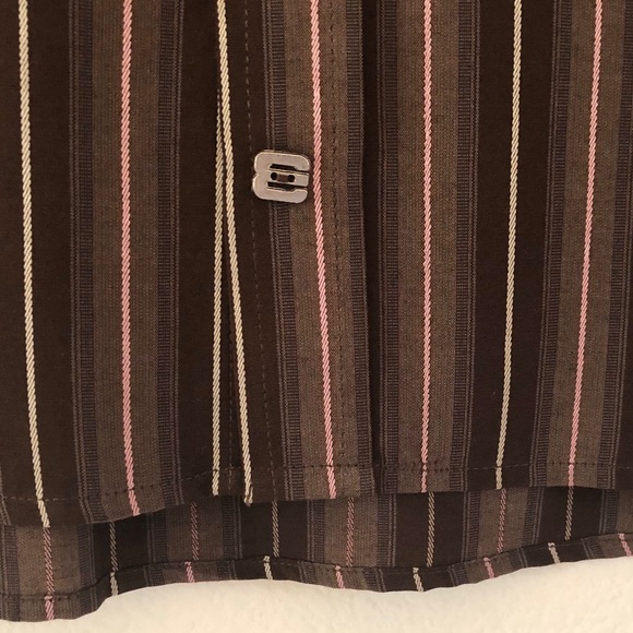 EZEKIEL LS BUTTON UP SHIRT SIZE LARGE BROWN STRIPE - Picture 4 of 8